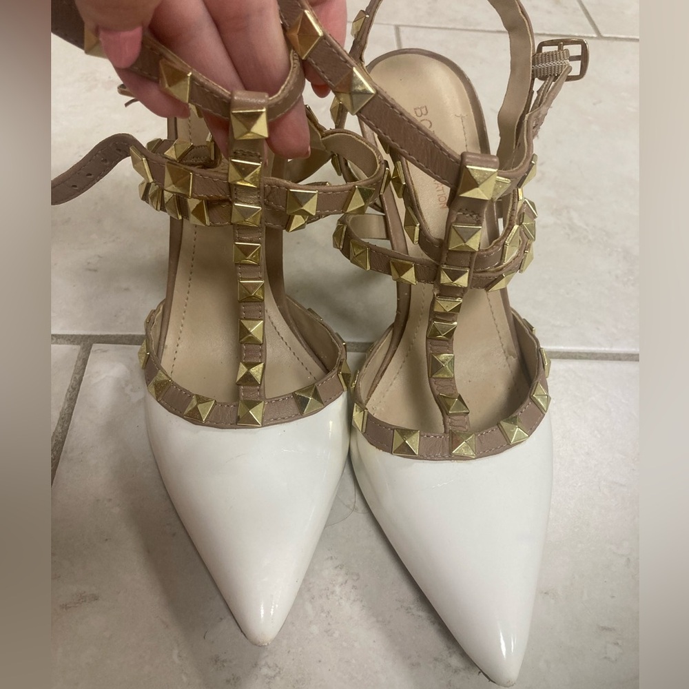 White Studed BCBG Heels